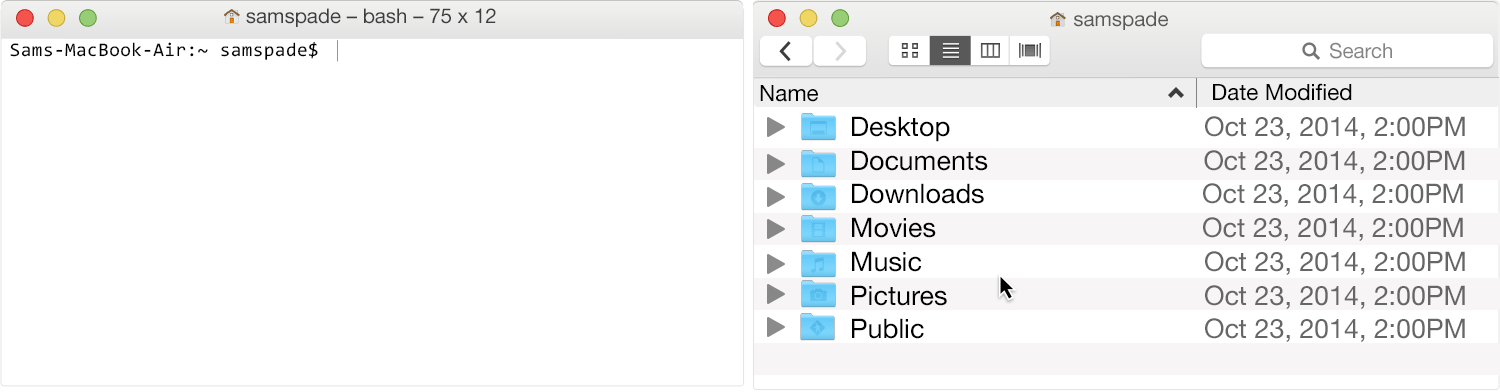 Change Directory in the Finder